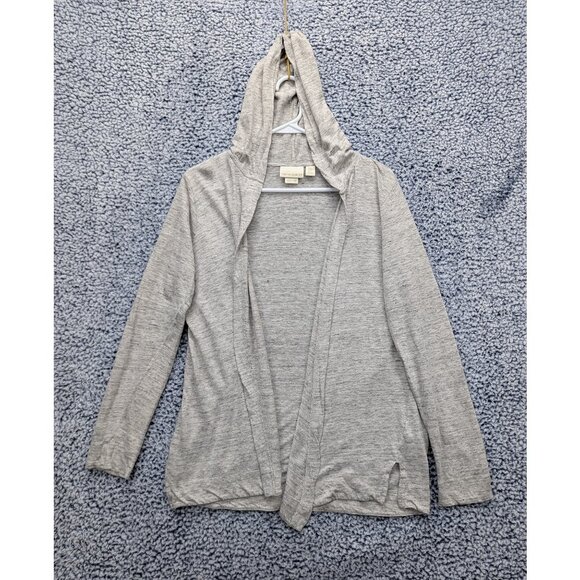 Cynthia Rowley 100% Linen Cardigan Size M Lightweight Open Front Boho Cali Gray - Picture 1 of 11